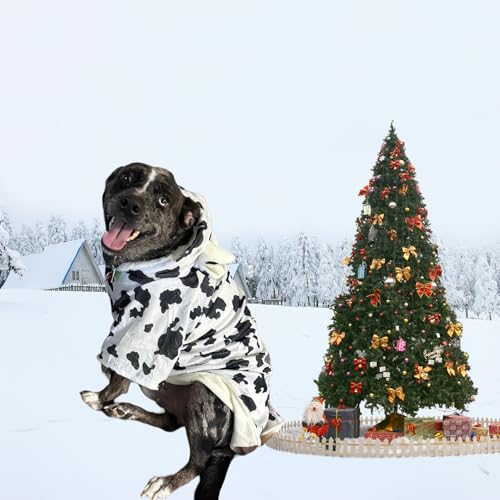 Fladorepet Halloween Dog Cow Costume Outfits For Small Medium Large Dog Winter Fleece Puppy Jacket Coat Hoodie Funny Dog Clothes Golden Retriever thumb #4