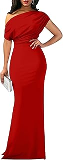 Formal Evening Dress for Women Elegant 2025 Sexy Off Shoulder Ruched Wedding Guest Bodycon Party Maxi Dresses