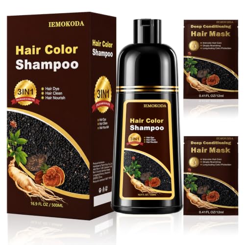 Yocisku Chestnut Brown Hair Dye Shampoo 3 in 1 for Gray Hair Coverage Long-lasting Hair Color Shampoo Easy At-Home Use Safe and Gentle Formula for All Hair Types 16.9 Fl Oz (Chestnut Brown)