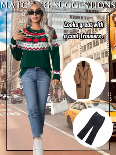 ShawGobow Green Apple Fair Isle Sweater for Women - Image 7