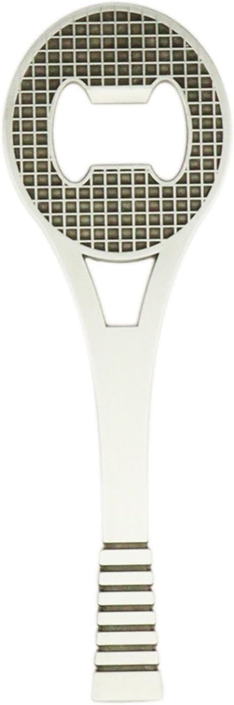 Bottle Opener, Racket Shape, Can Opener, Kitchen Helper, Beer Bottle Opener, Handheld Bottle Opener for Bar, Gift for Men and Friends, Silver