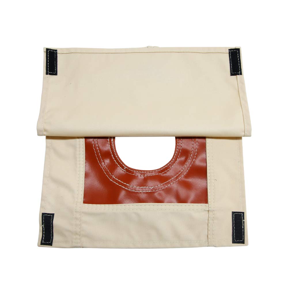 UNISTRENGH Fire-Resistant Stove Jack Hole Accessory with Flap Covered for 4 Seasons Cotton Canvas Camping Bell Tent (3 inch)