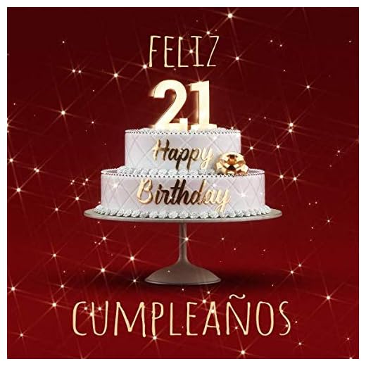 Feliz 21 Cumpleaños: Libro de visitas con 110 páginas - Couverture Rojo