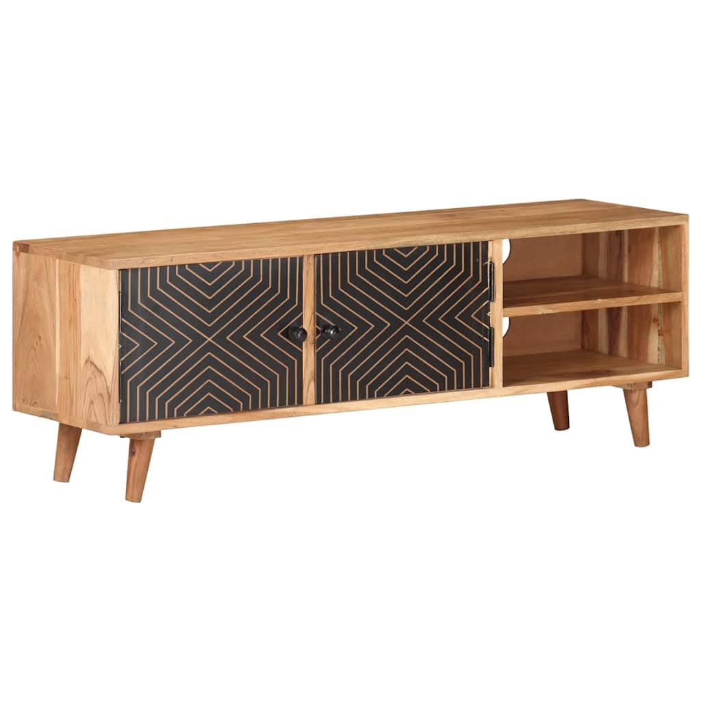 Szafka pod telewizor z litego drewna akacjowego 115x30x39 cm z 2