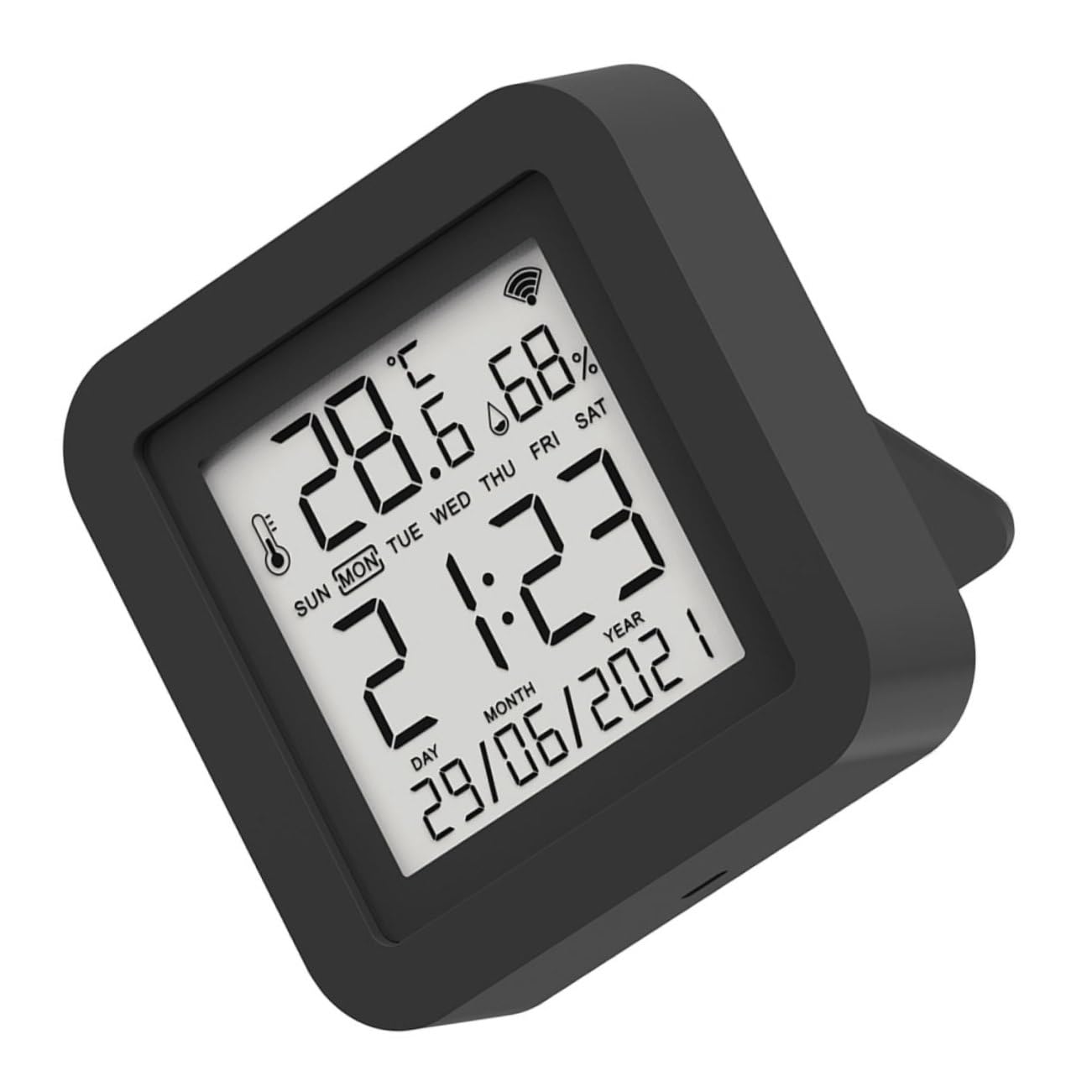 Angoily Termometro Digitale Display Lcd e Monitor di Umidità e Temperatura Piccolo Termoigrometro Digitale per Interni Misuratore di Temperatura e Umidità Domestico Alimentato USB
