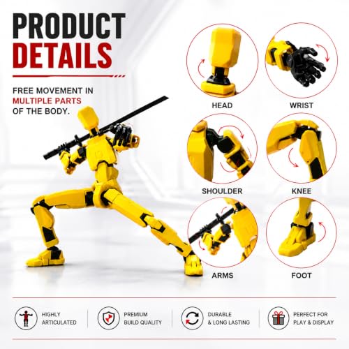 Image of ONNGEO 4 PC Action Figures Titan 13, 3D Printed Multi-Joint Movable Robot, T13 Lucky Action Figure, Dummy Robot Action 13, Desk Decoration Creative Robots, Nova 13 Mechanical Doll (YWBR)
