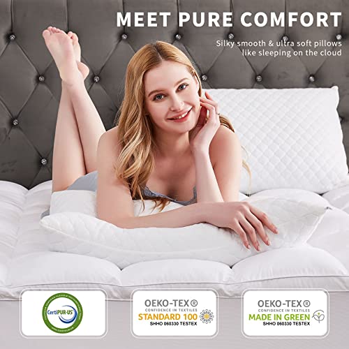 Bed Pillows For Sleeping 2 Pack Queen Size Shredded Memory Foam Pillows Gel Infused Cooling Pillows Adjustable Supportive Pillows For Side And Back Sleepers With Washable Removable Cover, 20"X 30" #TOP1