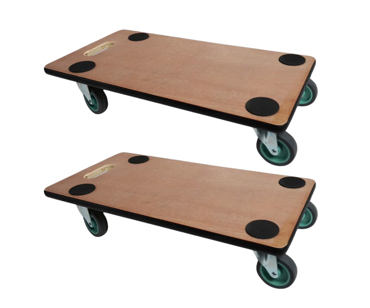 PROREGAL Profi Plateau Roulant Hercules Charge Lourde 30x60cm Capacité de Charge 200kg 4 roulettes en Caoutchouc & poignée Contreplaqué 2 pièces pour Meuble, Plante & demenagement