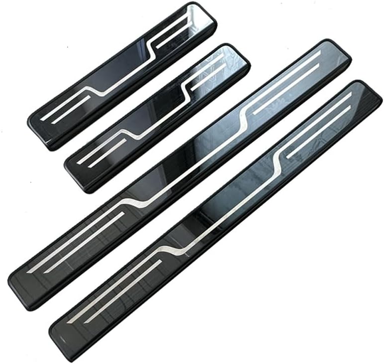 4PCS Door Sill Guard for Buick Enclave 2008–2025 2026 C1XX, Stainless Steel Door Sill Protector, Anti-Scratch Door Entry Guard, Scuff Plate, Car Welcome Pedal, Auto Accessories,A-Black