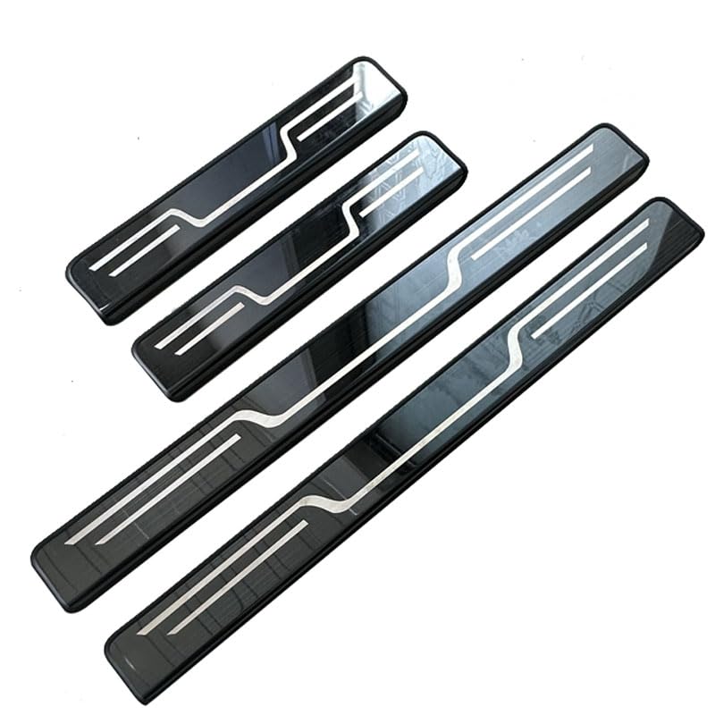 4PCS Car Door Sill Protector for Renault Master 2021–2025 2026, Stainless Steel Door Sill Scuff Plate, Anti-Scratch Entry Guard, Welcome Pedal Trim, Auto Interior Accessories,A-Black