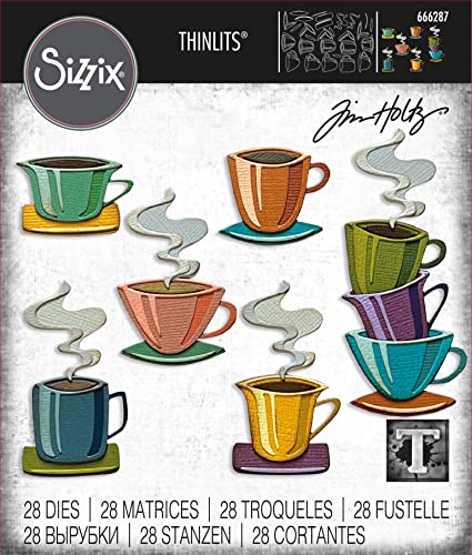 Matrice de decoupe Sizzix Thinlits Tim Holtz 666287 Cafe Papercut bloc papier scrap - 4