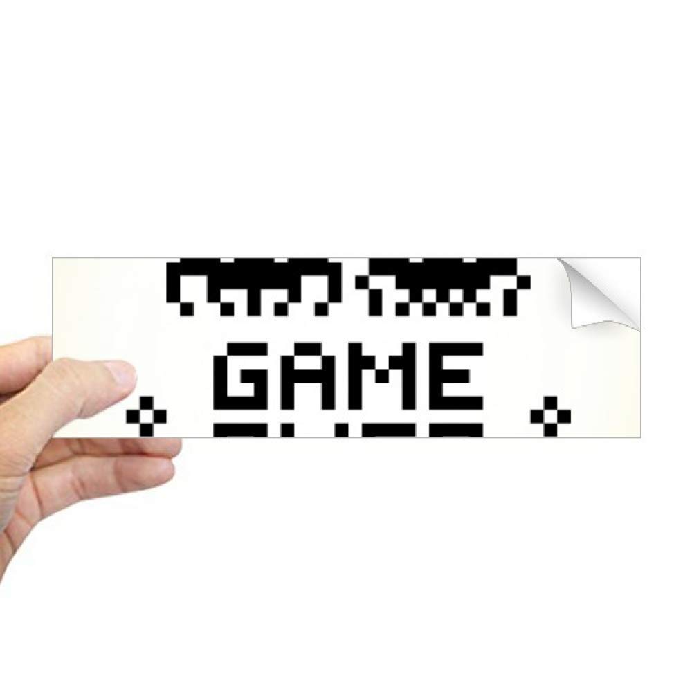 Pixel pegatina rectangular de monstruo con diseño friki retro para coche 4