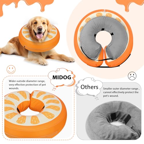 Image of MIDOG Inflatable Dog Cone, Donut Recovery Collar After Surgery, X-Large