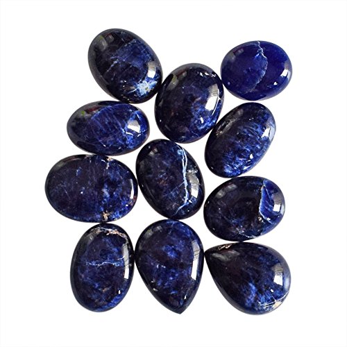 Sodalite bleue naturelle : 11 cabochons rectangulaires pour la création de bijoux uniques