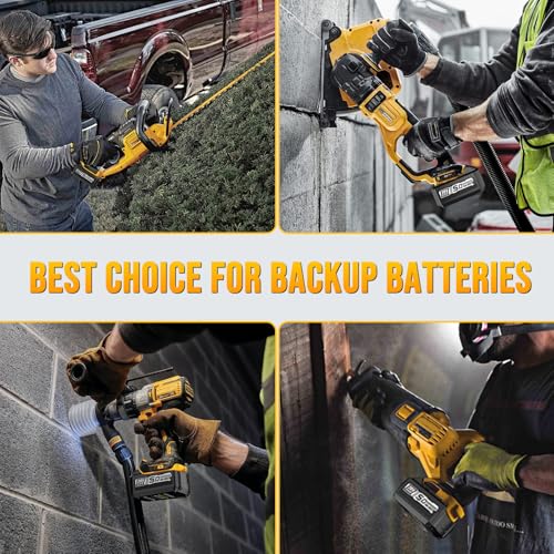 VERVEWAVE 2 Packs 8.0Ah Lithium-ion Battery, Compatible with Dewalt 20V Max Cordless Power Tools & Chargers, Replacement for DCB201, DCB203, DCB206, DCB207 etc. Battery - Thumbnail 6