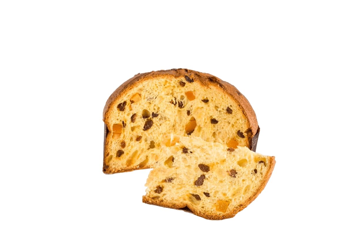 Tesori Di Sicilia Panettone Artigianale Tradizionale con Uvetta e Canditi incartato a mano, Panettone a lievitazione Naturale con Lievito Madre 1Kg, Idea regalo Natale