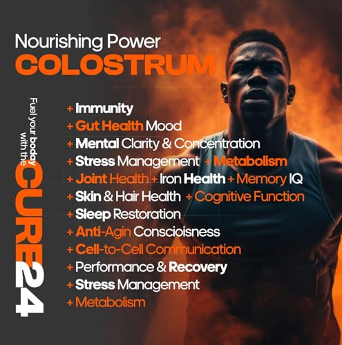 Image of Bovine Colostrum X3 Supplement Powder for Humans, 100% Pure Whole Natural Grass Fed Superfood, High IgG, Plus Probiotic & Prebiotic, Unflavored, (Capsule)