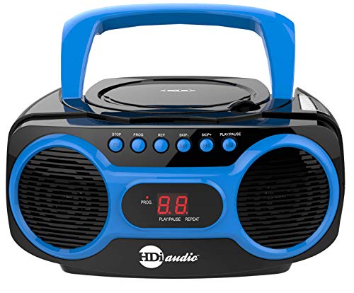 Hdi Audio Sport Portable Stereo Cd Boombox Cd-518 Blue Sport Cd Player With Am/Fm Radio And Aux Line-In Boombox Black/Blue #TOP1