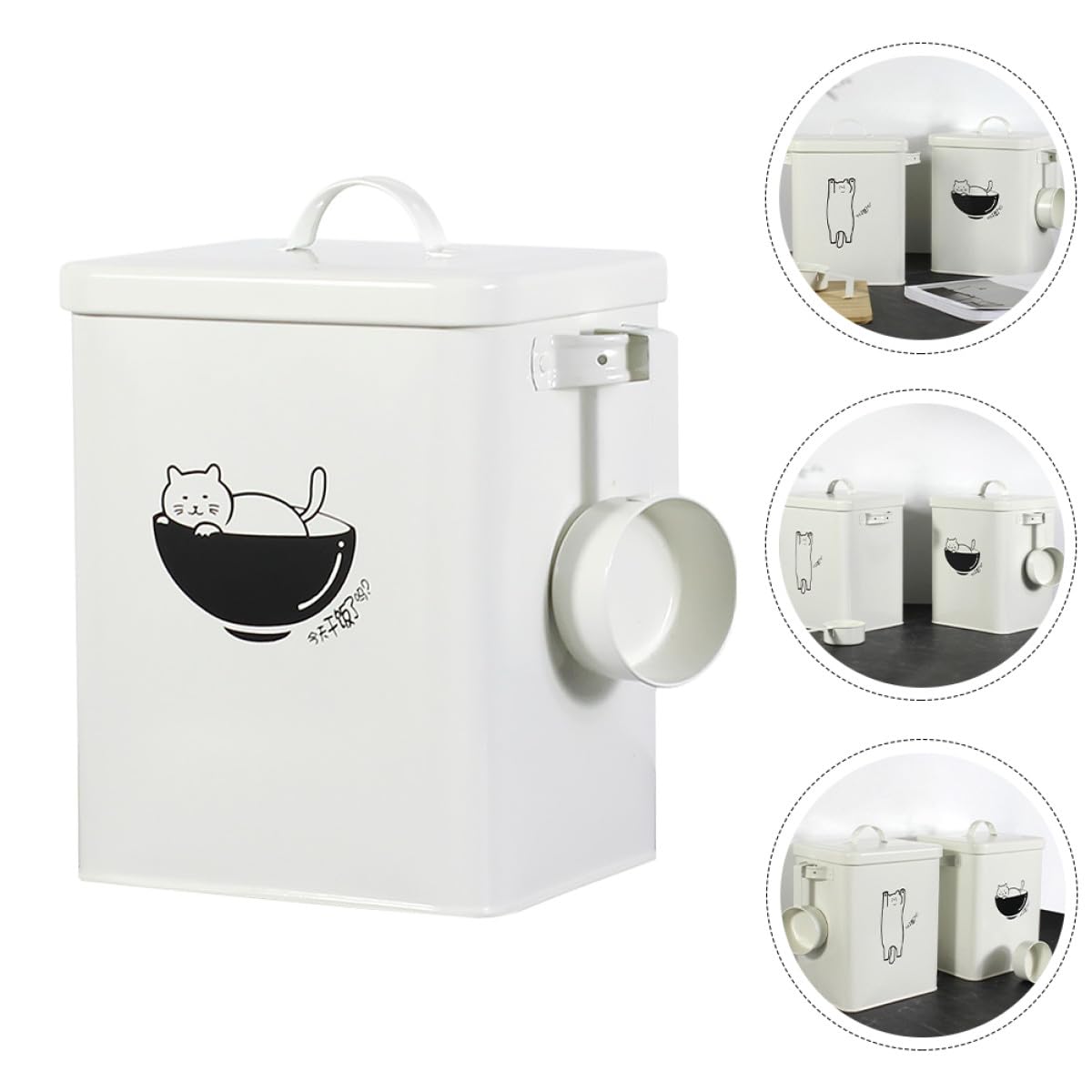 TEHAUX Contenedor Sellado para Alimentos de Mascotas 10l Cubo Metálico Resistente Humedad Almacenamiento de Pienso para Perros y Gatos Caja Hermética para Comida Seca