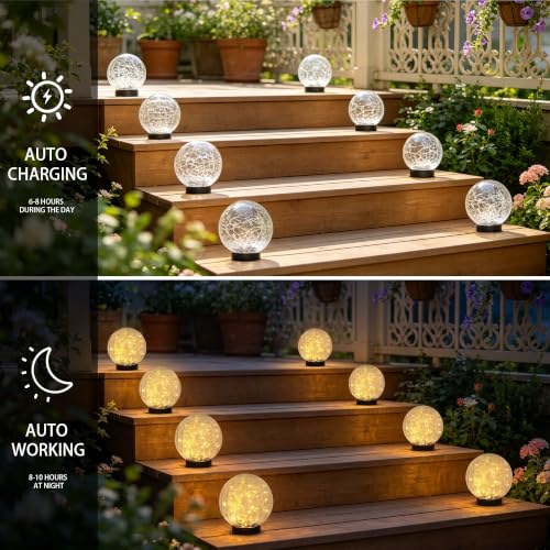 HOTEAGLE 5.9" Large Solar Globe Lights Outdoor Waterproof -2 Pack, 5.9 in - image 5