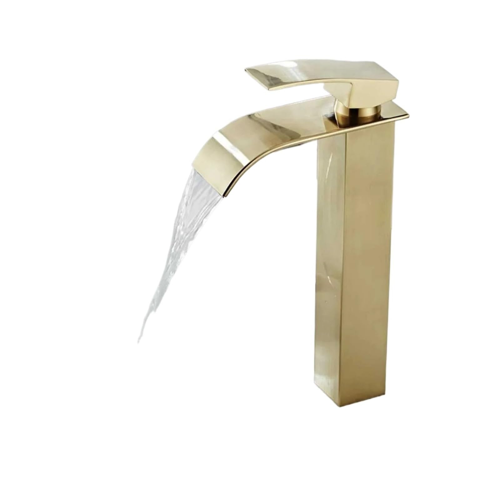 Kitchen Faucets, Gold Nordic Kitchen Mounted Bathroom Sink Faucets, Basin Faucet Modern Minimalist Wash Mixer Water Tap(High)