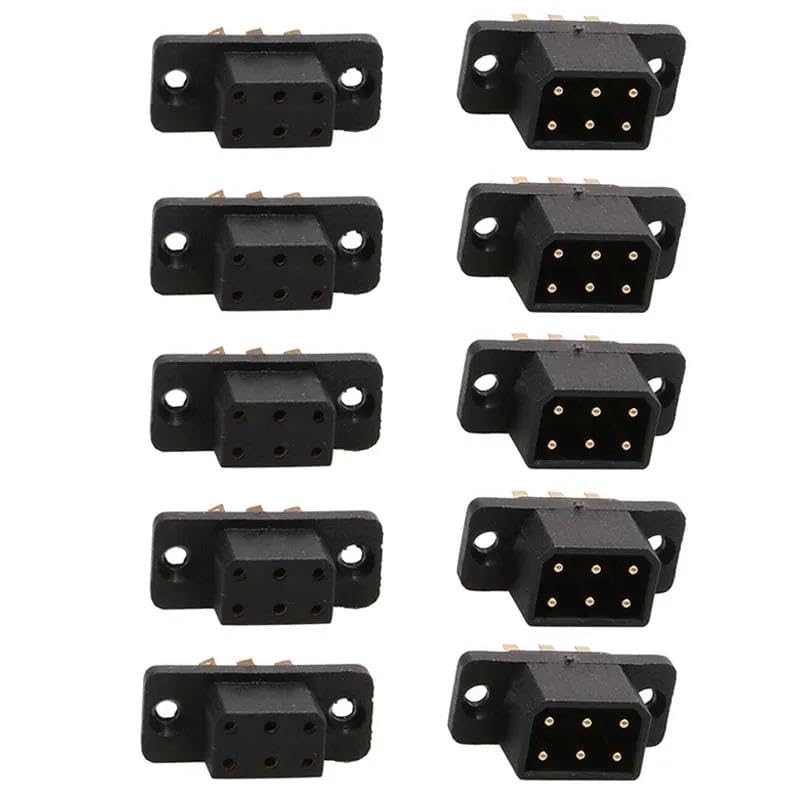 MX6 MX10 piny złącza serwo VTOL szybkie podłączenie męskie wtyki żeńskie akcesoria modelarskie Adapter steru dla RC Turbojet Drone(5pairs MX10)