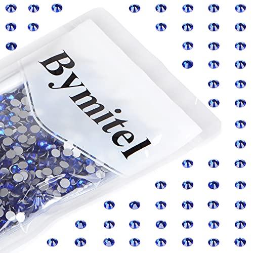 Image of 1440 Pieces Faux Rhinestones Non Hotfix Glue Round Crystals Glass Flatback for DIY Jewelry Making with a Picking Pen (SS20, 1440pcs, Sapphire)