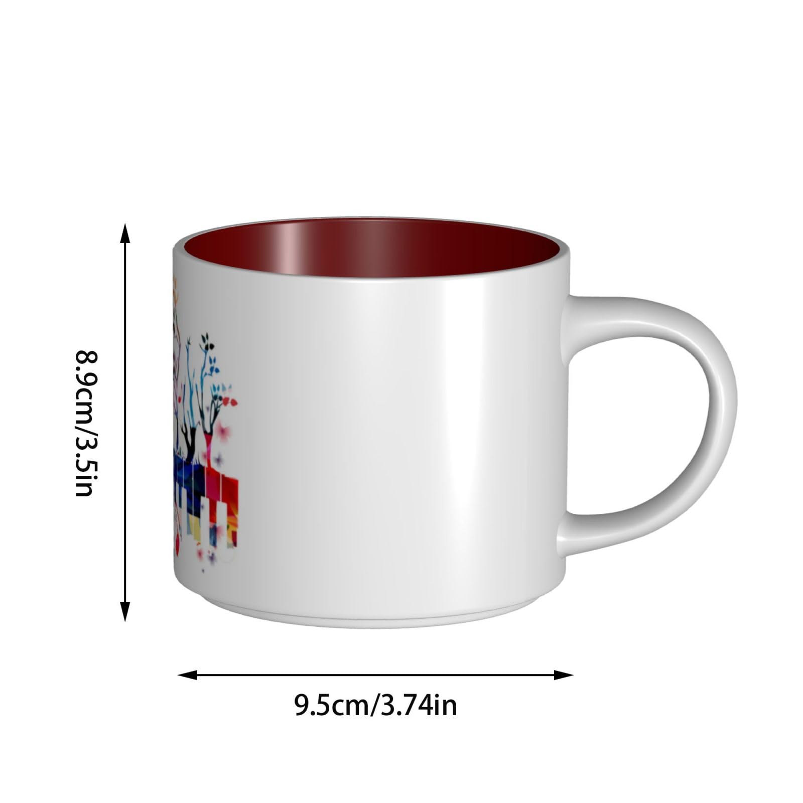 Bunte Klaviertastatur-Musiknoten-bedruckte große Keramik-Tassen Kaffeetasse