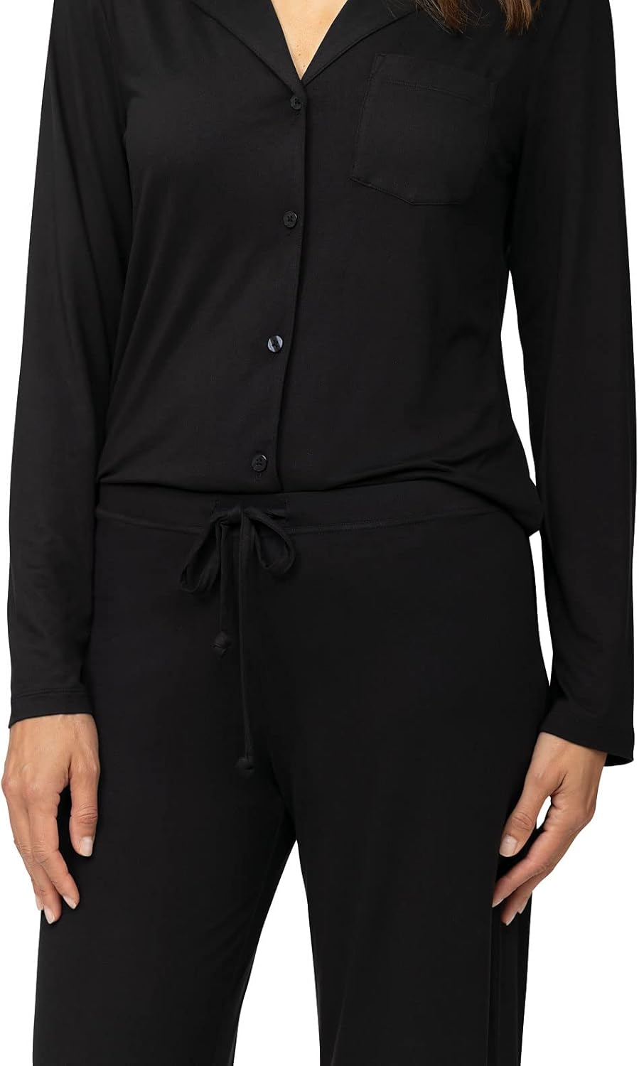 PajamaGram Naturally Nude Boyfriend Button Front Womens Pajama Sets - Sexy Pajama Set for Women - 2 Piece Sleepwear for Women - Image 5