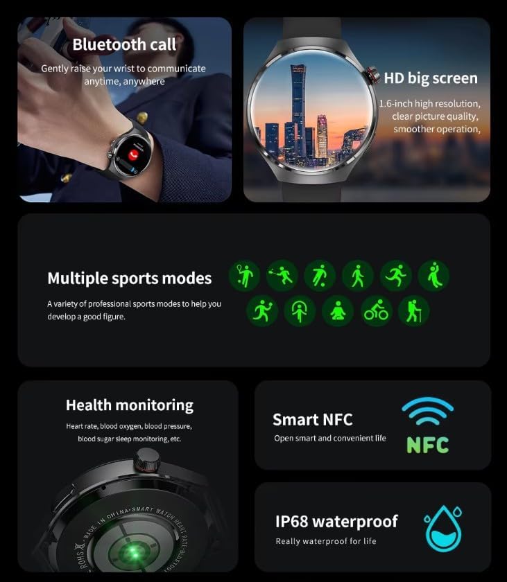 GUHUAVMI GT4 Pro Smartwatch with AI voice assistant feature