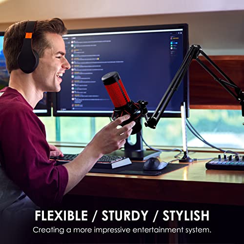 HyperX QuadCast Mikrofon arm – YOUSHARES Universeller Microphone Arm kompatibel mit HyperX QuadCast S/2S,Blue Yeti,Rode PodMic/NT-USB,Fifine AM8,Razer Seiren V3 Mini für Streaming, Gaming, Podcasting