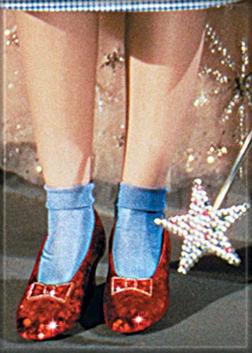 Imán Ata-Boy Wizard of Oz Ruby Slippers y Varita 2.5 x 3.5 pulg