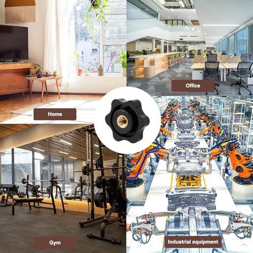 TESSTSY 20 Stück Sterngriffmutter M6, 25 mm Durchmesser Äußerer Flügelmutter, Rändelschraube Innengewinde Messing, Rändelmutter m6, Rändelgriffmuttern für Maschinen, Industrie, Möbel