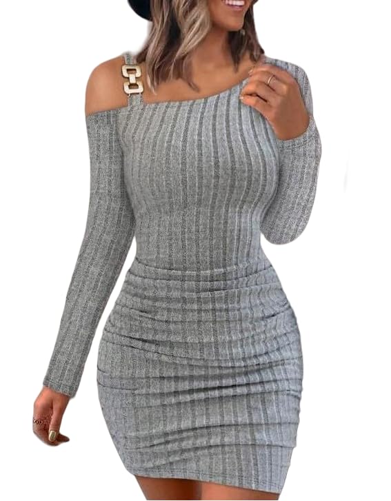 Robe Pull Femme Manches Longues - Tissu Polyester/élasthanne, Moulante, Couleur Unie - Pour Automne/hiver, Bureau, Soirée, Casual - 10