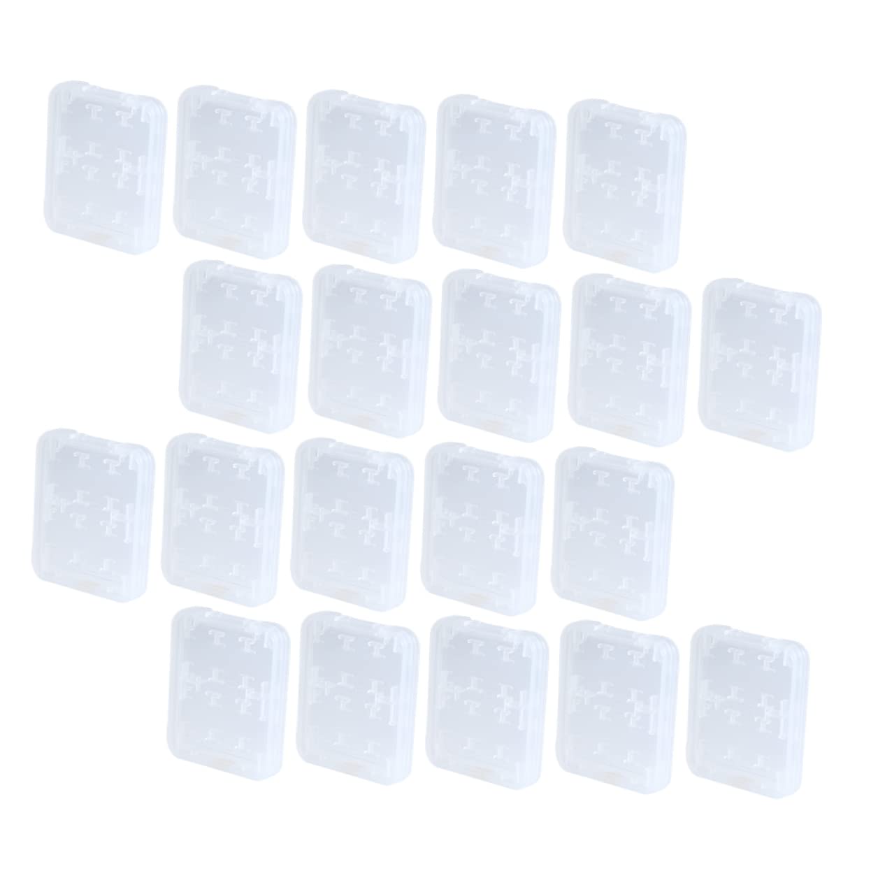 Hemoton 20pcs Transparent Memory Card Storage Box Compact Organizer Slots for Cards Keeper for and Easy Carrying for Home and Travel Use