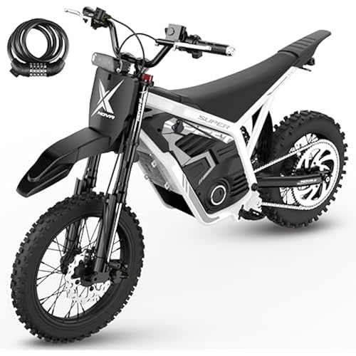 ESKUTE NOVA X Electric Dirt Bike, 35-46 MPH 4000W Motor with 2849 Certified 48V 22.8Ah Battery, Full Suspension Hydraulic Brakes, Mountain Off-Road for Teens Adults White