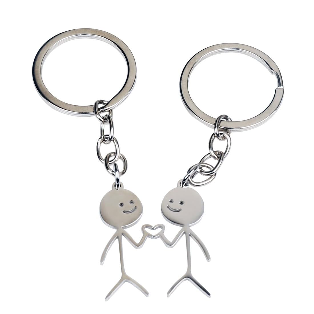 PLABBDPL 2pcs Llaveros con Figura Sonriente, Ideal para Parejas, Corazón Regalos Originales y Románticos para Novios y Enamorados, Idea de Regalo para Hombre en San Valentín o Aniversario de Pareja