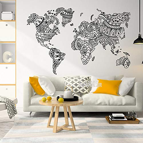 Gadgets Wrap Mandala Large World Map Wall Decal Home Bedroom Living Room Decor