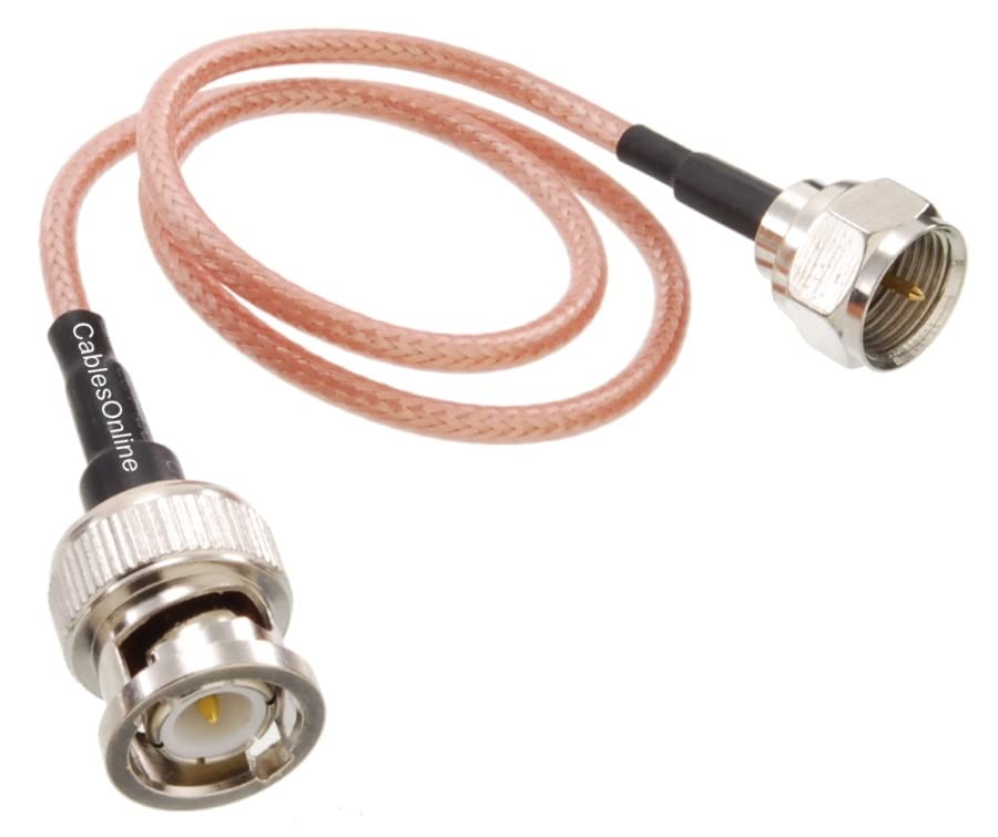 CablesOnline, 20-feet F-Type Male to BNC Male 50-Ohm RG316 Coax Low Loss Jumper RF Cable, RF-BF120