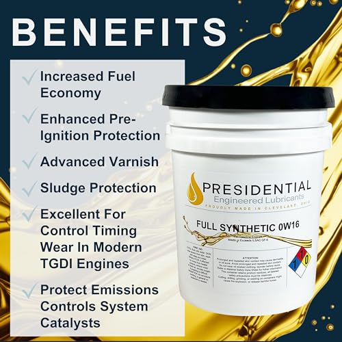 Aceite sintético para motor 0W-16 Presidential 5 galones miniatura 3