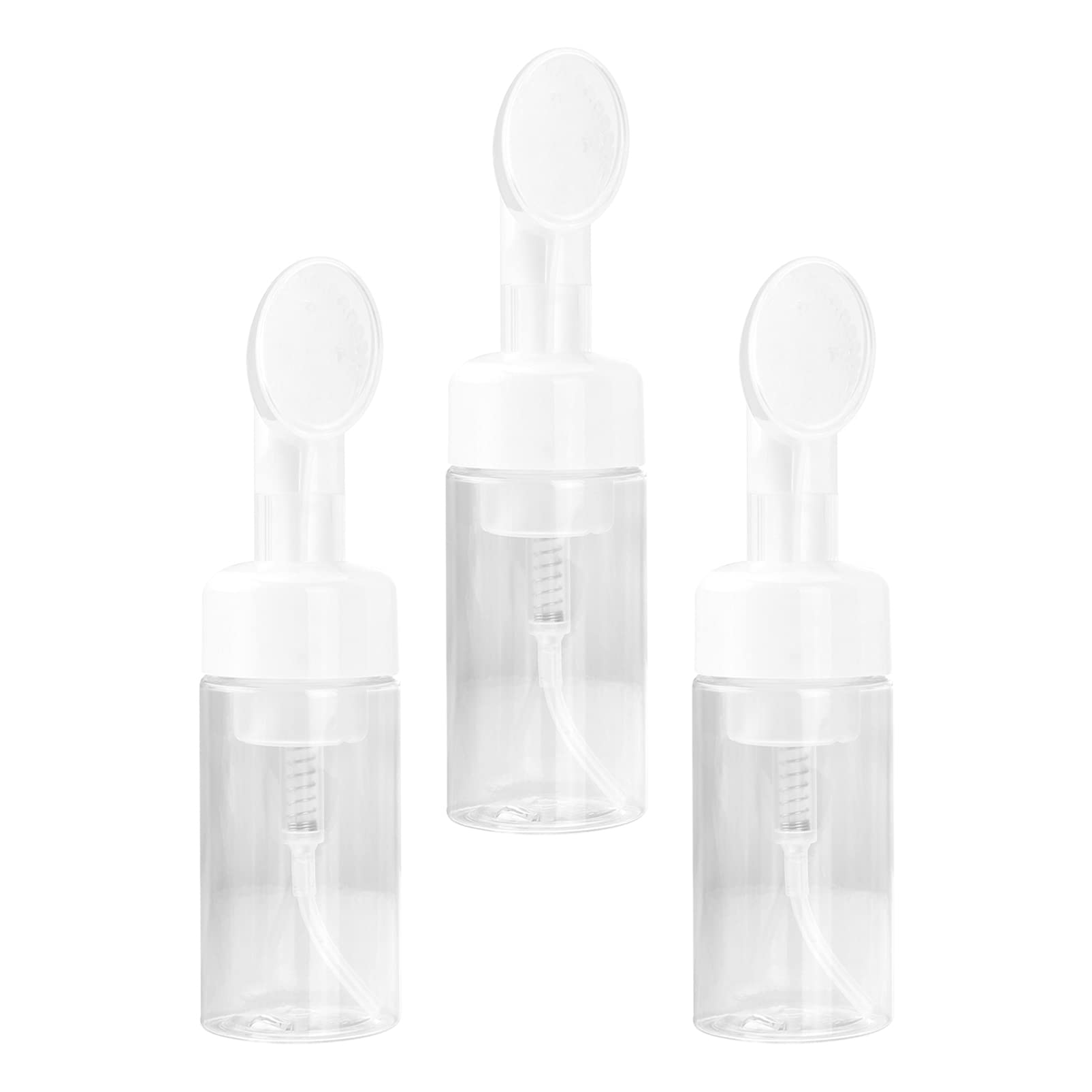 HEALLILY 3pcs Bottled Facial Foaming Container Travel Foaming Bottle Foaming Dispenser Brush Bottle Portable Foaming Container Brush Head Foaming Bottle Cosmetics Foaming Bottle
