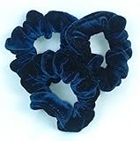 Navy Blue Velvet Scrunchies