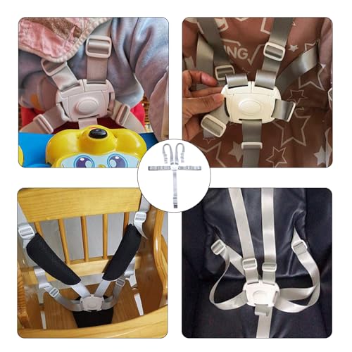 Hauck Hochstuhl Gurt,5 Punkt Gurt Hochstuhl Sicherheitsgurt,Ersatz-Sicherheitsgurte für Baby Kinderwagen,Verstellbare Wandelbare Gurt Tripp Trapp Stuhl,Kinderschutzgurt,Universal Anschnallgurt Zubehör