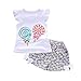 Produktbild Babybekleidung,Resplend Kleinkind Kinder Baby Mädchen Outfits 2 Stück Lollipop T-Shirt Tops + Kurze Hosen Kleidung Set Blumen Babyanzug Bowknot Rüschen Bekleidungssets (Weiß, 18/24M)