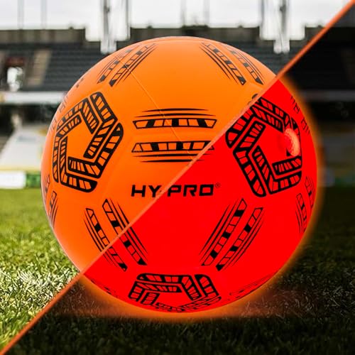 Hy-Pro Light Up LED Football Size 5 with Impact-Activated Lights & Pump