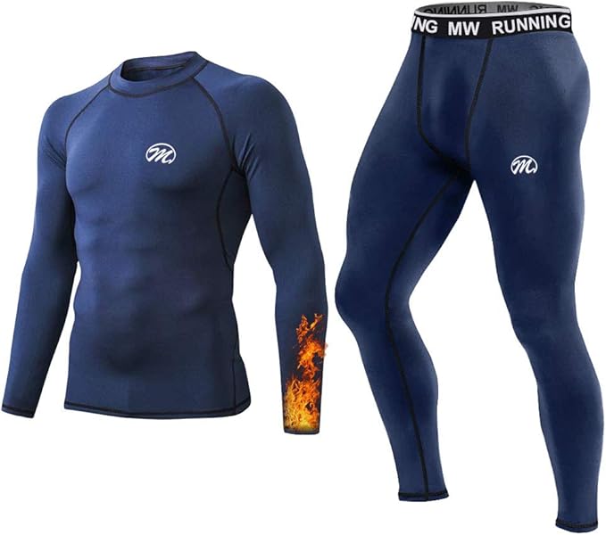Set Termico Uomo Maglia Termica E Pantaloni - Base Layer Invernale, Sport, Asciugatura Rapida
