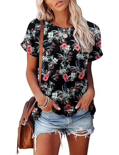KISSMODA Summer Short Sleeve T Shirt Loose Fit Casual Dressy Women Top 2025 Trendy Ladies Fashion Blouses(S-3XL)