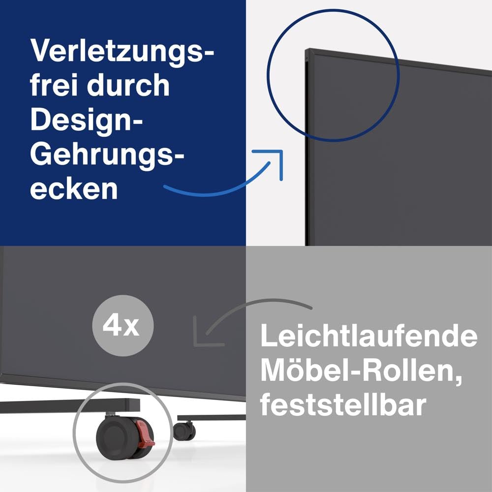 magnetoplan Design-Moderationstafel VarioPin Filz, Rahmen schwarz grau
