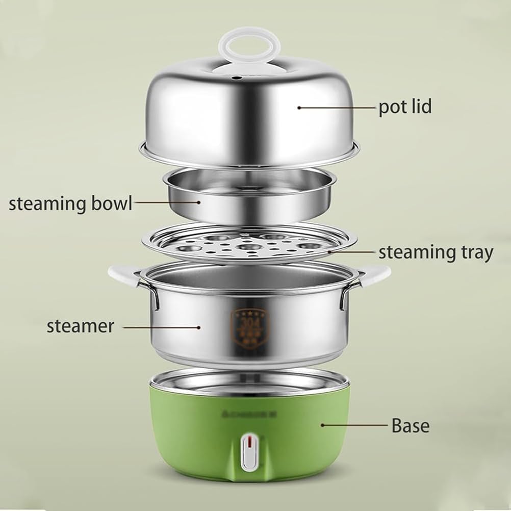 Hervidor de Huevos eléctrico Totalmente automático y vaporizador de Acero Inoxidable, con Capacidad para 7 Huevos, vaporizador Compacto, Apagado automático
