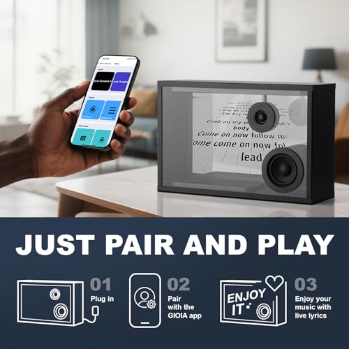 Image of Transparent Bluetooth Speaker, Dynamic Hovering Lyrics, Compatible with Spotify, Apple Music, Multiple Sound Effects, White Noise and Clock Options, Suit for House Warming Gifts, Party, Home